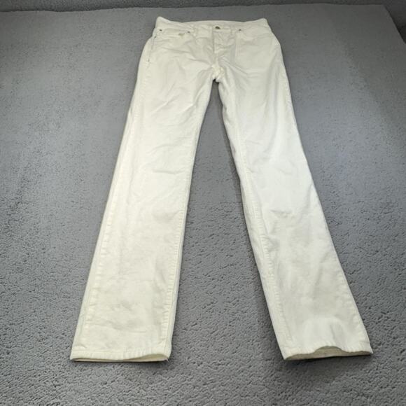 Sid Mashburn Pants Mens 30x30 White Corduroy Slim Straight Button Fly Tag 30x32 - Picture 1 of 13
